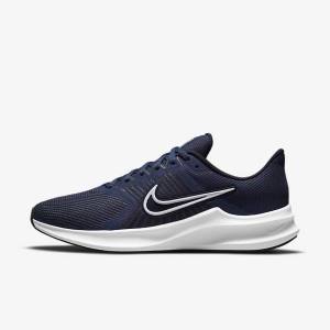 Nike Downshifter 11 Straßen Laufschuhe Herren Navy | NK547IWF