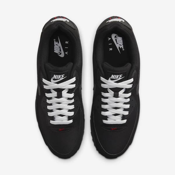 Nike Air Max 90 Sneakers Herren Schwarz Rot Weiß | NK965BPG