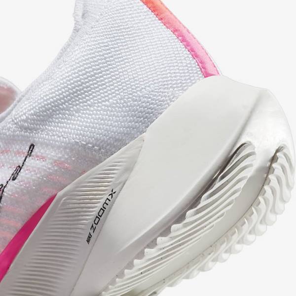 Nike Air Zoom Tempo NEXT% Flyknit Straßen Laufschuhe Herren Weiß Koralle Rosa Schwarz | NK759FKG