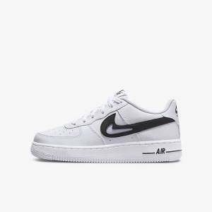 Nike Air Force 1 Older Sneakers Kinder Weiß Schwarz | NK029UAJ