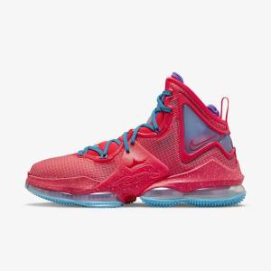 Nike LeBron 19 Basketballschuhe Damen Rot Blau Lila Rot | NK546LGS